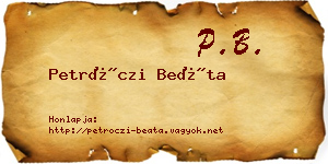 Petróczi Beáta névjegykártya